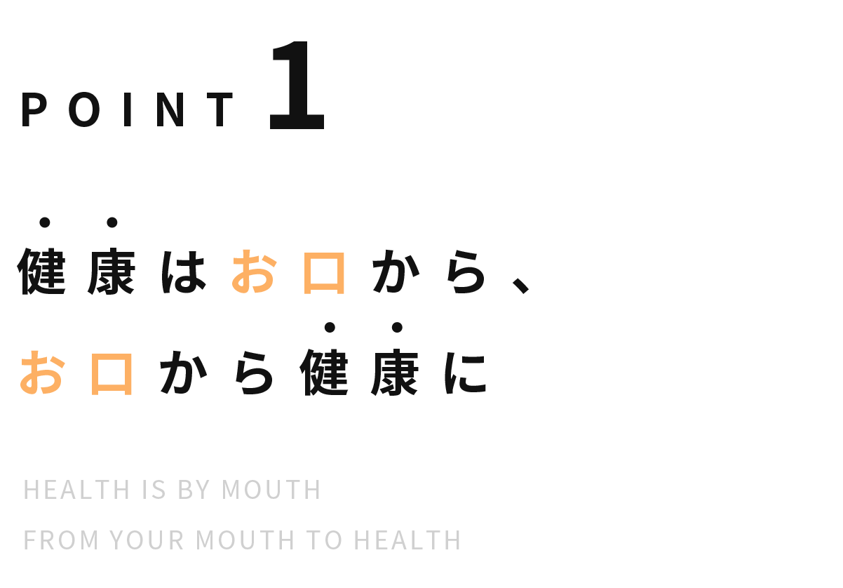 Point1 健康はお口から、お口から健康に